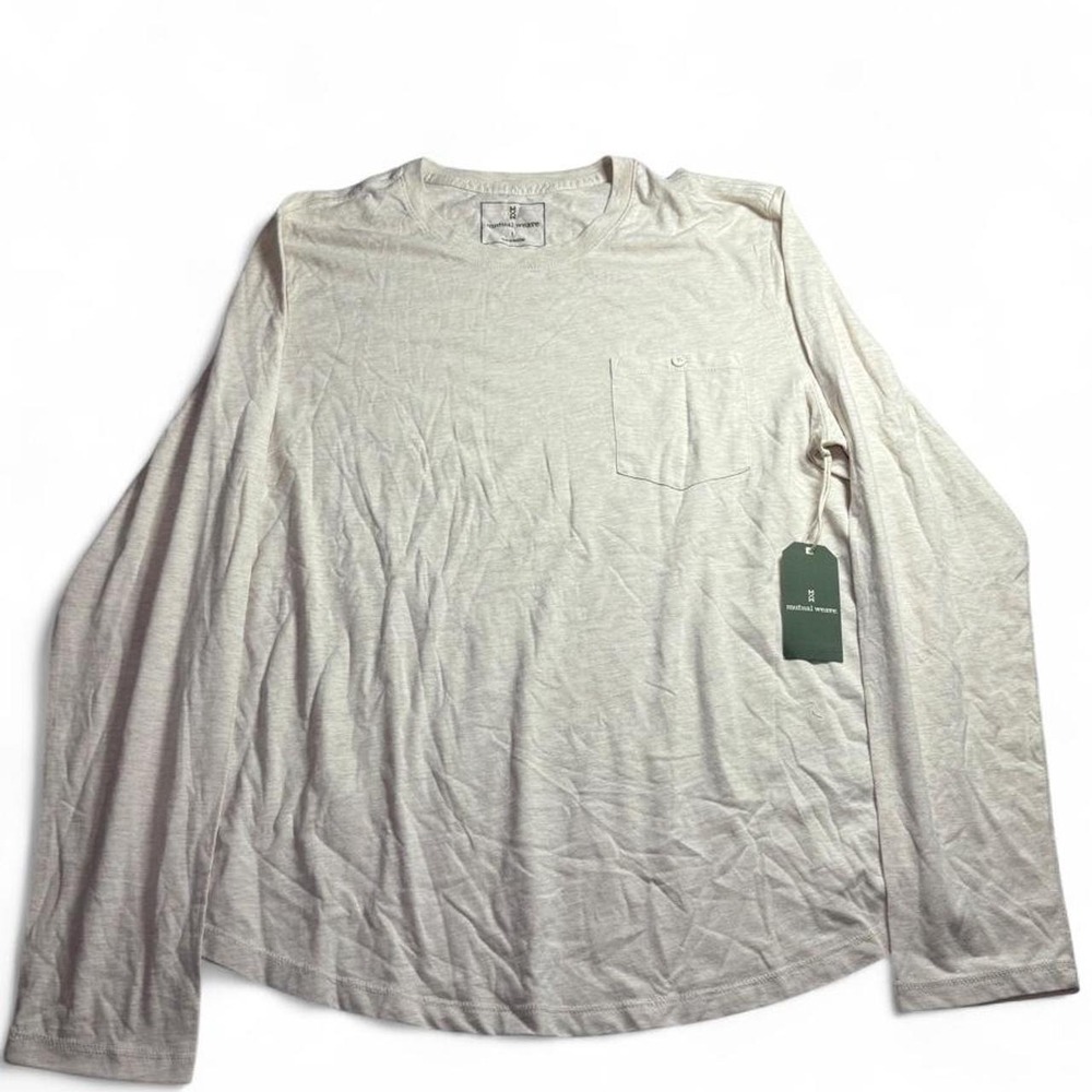 Mutual Weave cream long sleeve shirt size L
